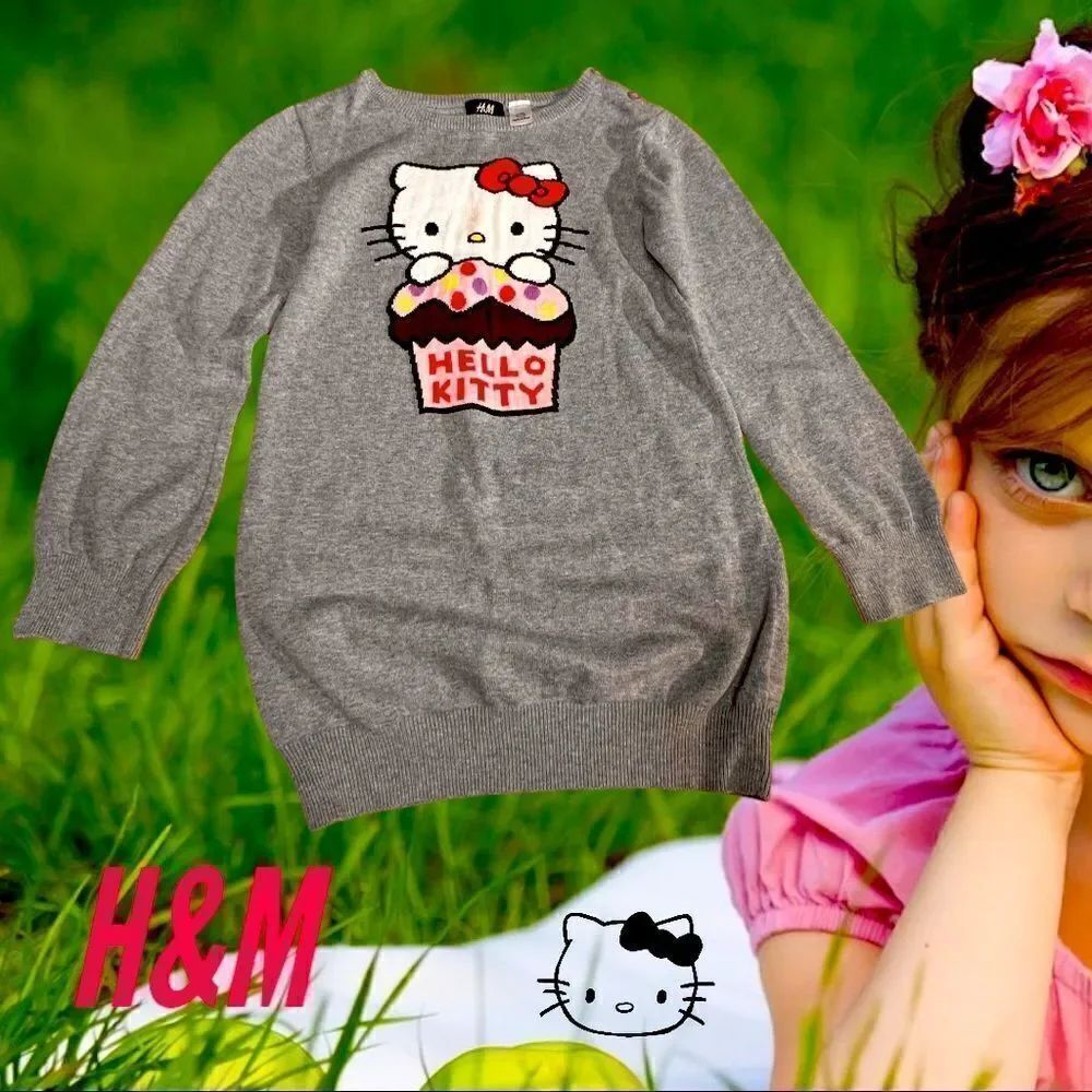 H&M Hello Kitty Cotton Knit Sweater 6-8y
